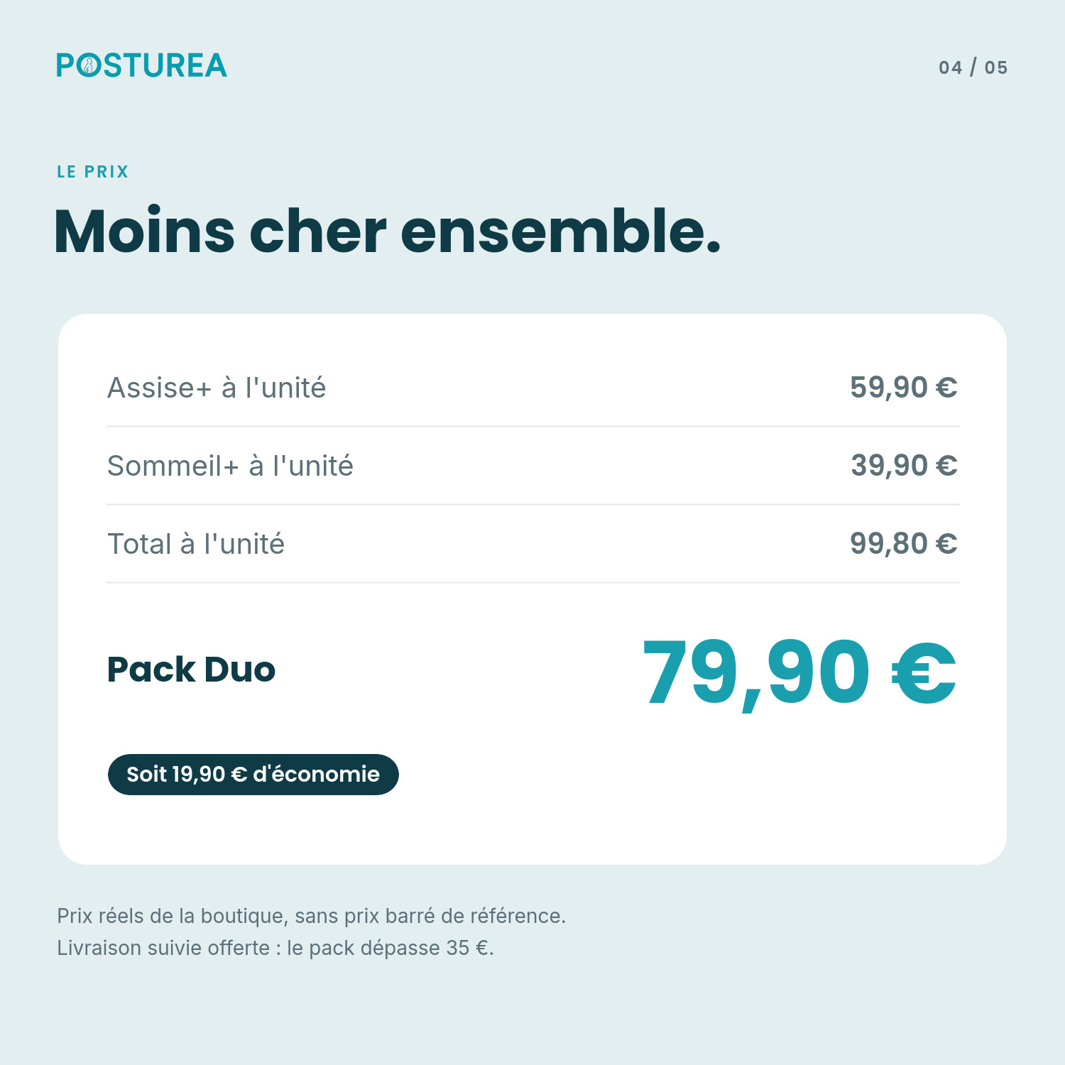 Prix du Pack Duo : 79,90 € au lieu de 99,80 € à l'unité
