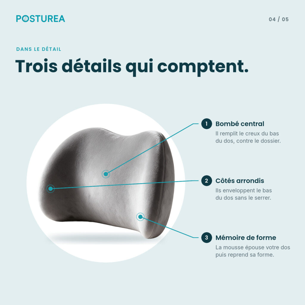 Détails du coussin Lombaire+