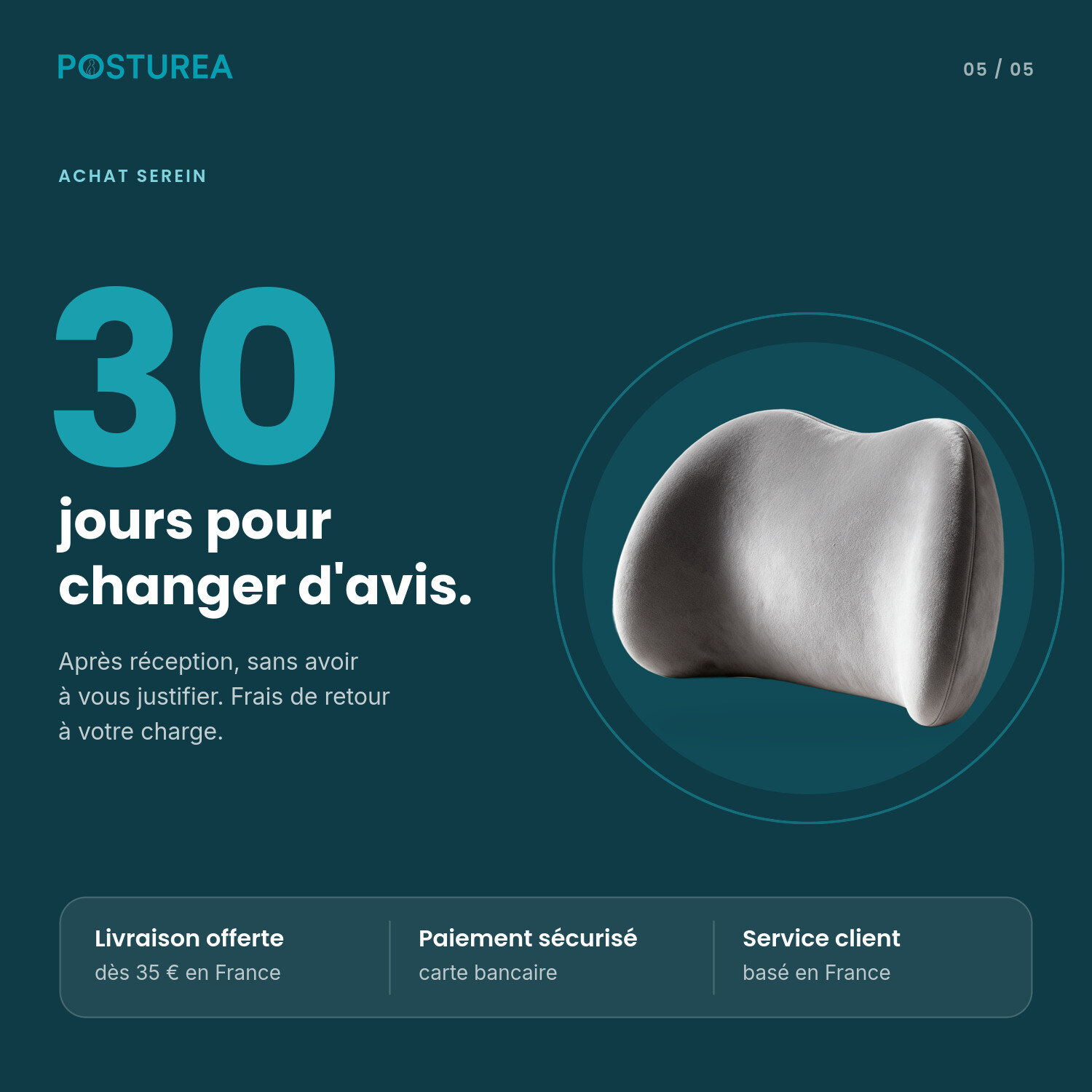 Coussin Lombaire+ : retour sous 30 jours